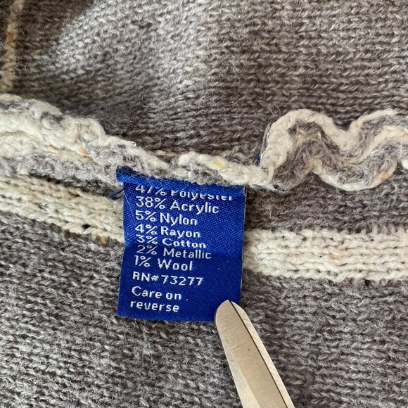 APT 9 heathered grey gray cream long sweater cardigan duster S - Picture 7 of 8